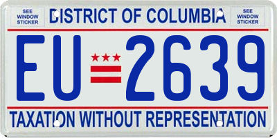 DC license plate EU2639