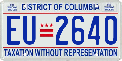 DC license plate EU2640