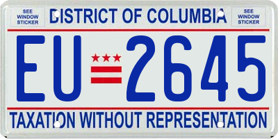 DC license plate EU2645