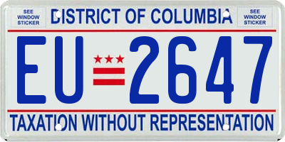 DC license plate EU2647