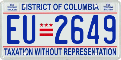 DC license plate EU2649