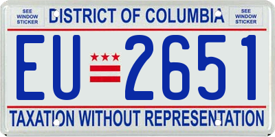 DC license plate EU2651