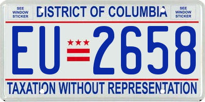 DC license plate EU2658