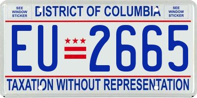 DC license plate EU2665