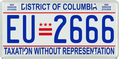 DC license plate EU2666