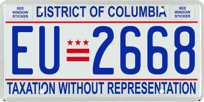 DC license plate EU2668