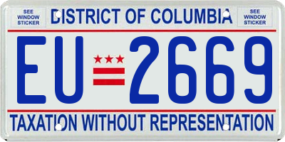 DC license plate EU2669