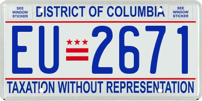 DC license plate EU2671