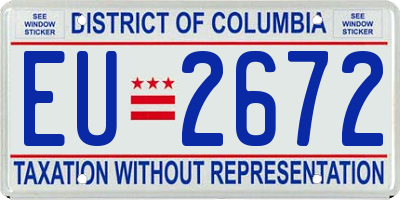 DC license plate EU2672