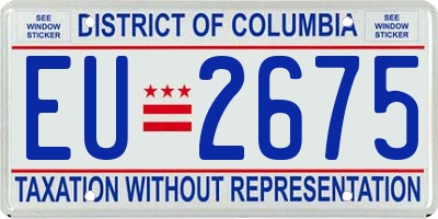 DC license plate EU2675