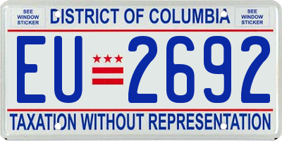 DC license plate EU2692