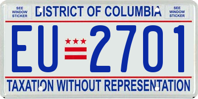 DC license plate EU2701