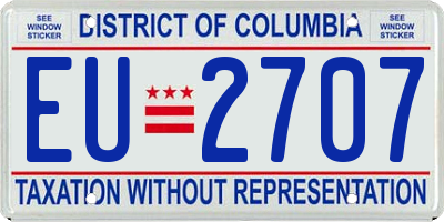 DC license plate EU2707