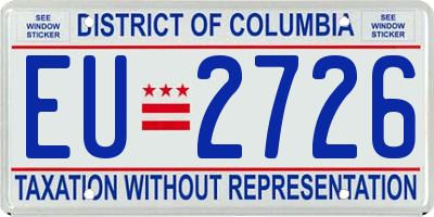 DC license plate EU2726