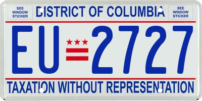 DC license plate EU2727