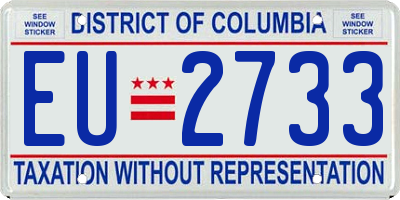 DC license plate EU2733