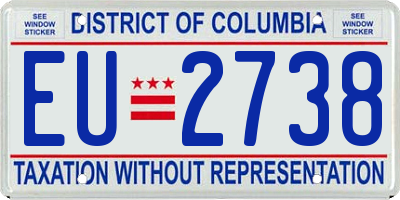 DC license plate EU2738