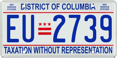 DC license plate EU2739
