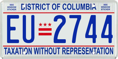 DC license plate EU2744