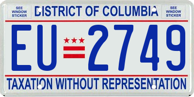 DC license plate EU2749