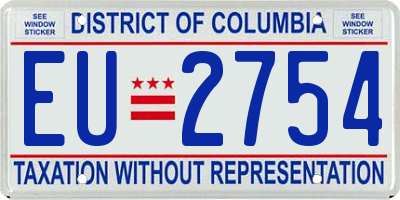 DC license plate EU2754