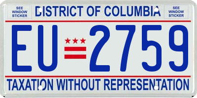 DC license plate EU2759