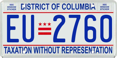 DC license plate EU2760