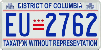 DC license plate EU2762