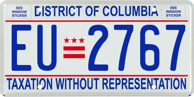 DC license plate EU2767