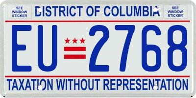 DC license plate EU2768