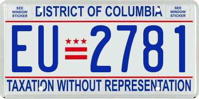 DC license plate EU2781