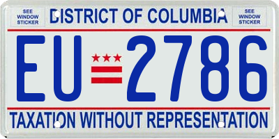 DC license plate EU2786