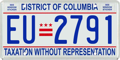 DC license plate EU2791