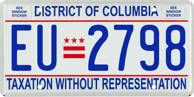 DC license plate EU2798
