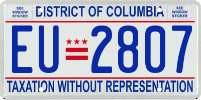DC license plate EU2807