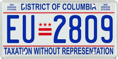 DC license plate EU2809