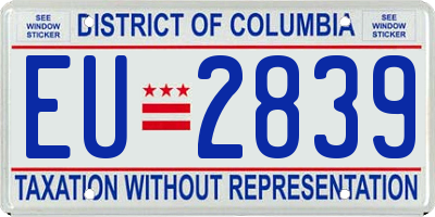 DC license plate EU2839