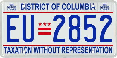 DC license plate EU2852