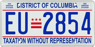 DC license plate EU2854
