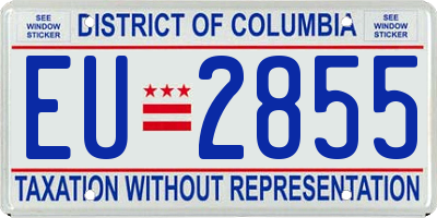 DC license plate EU2855