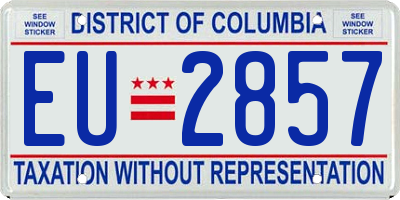 DC license plate EU2857