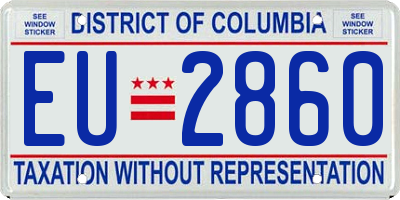 DC license plate EU2860