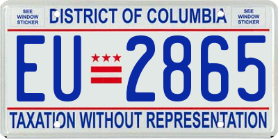 DC license plate EU2865