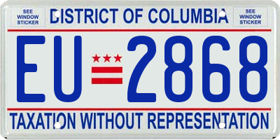 DC license plate EU2868