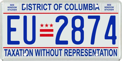 DC license plate EU2874