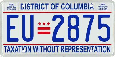 DC license plate EU2875