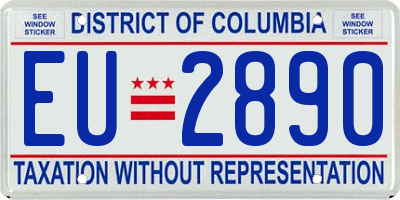 DC license plate EU2890