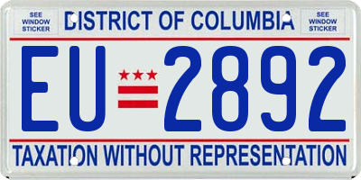 DC license plate EU2892