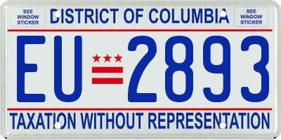 DC license plate EU2893