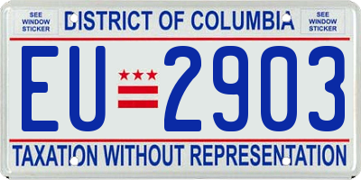 DC license plate EU2903